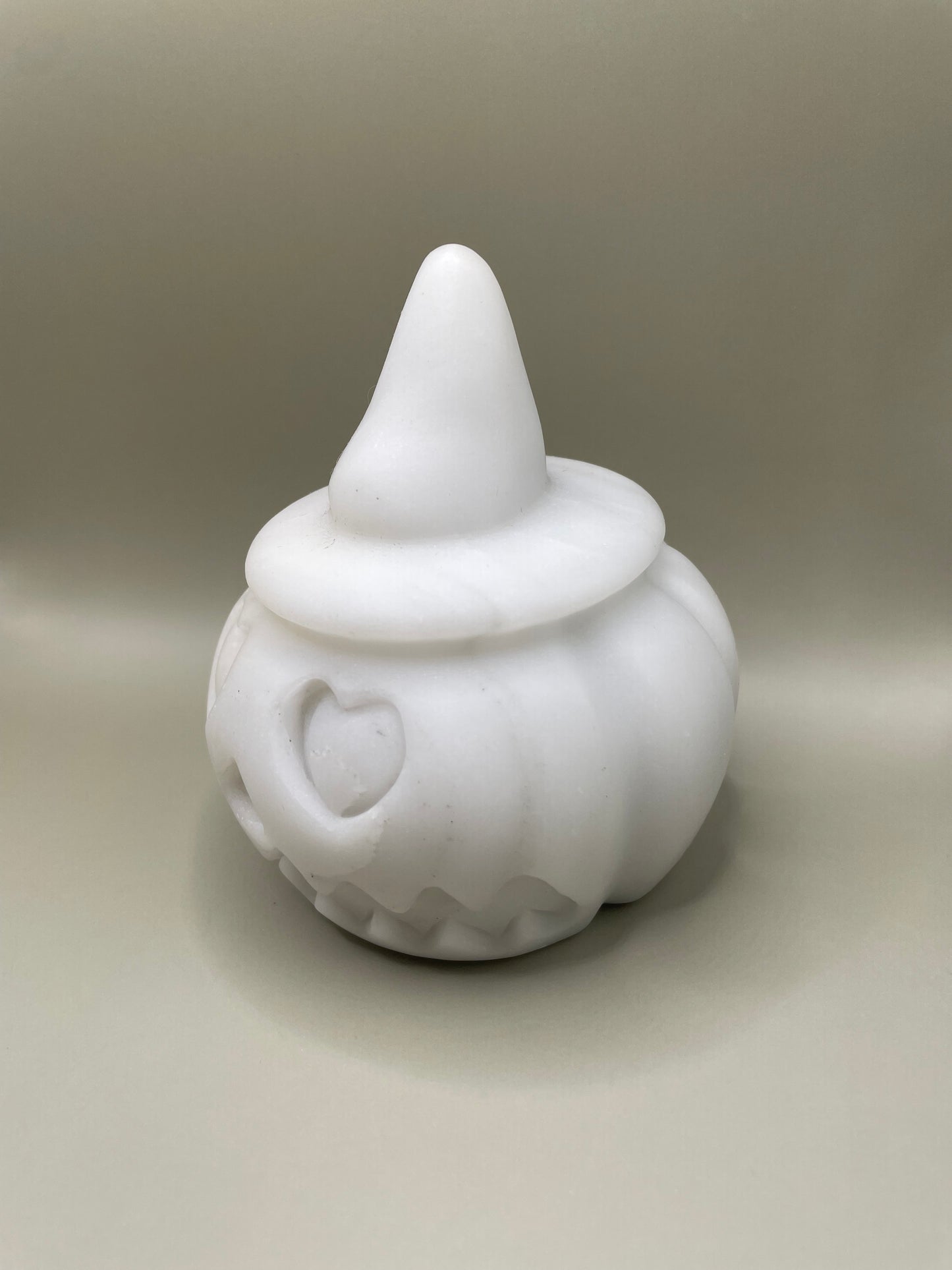 Witching Hour Treasures: XL White Jade Carved Pumpkin no. 1