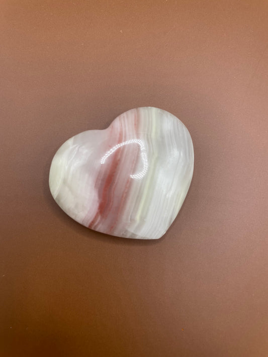Pink Banded Onyx Heart no. 1