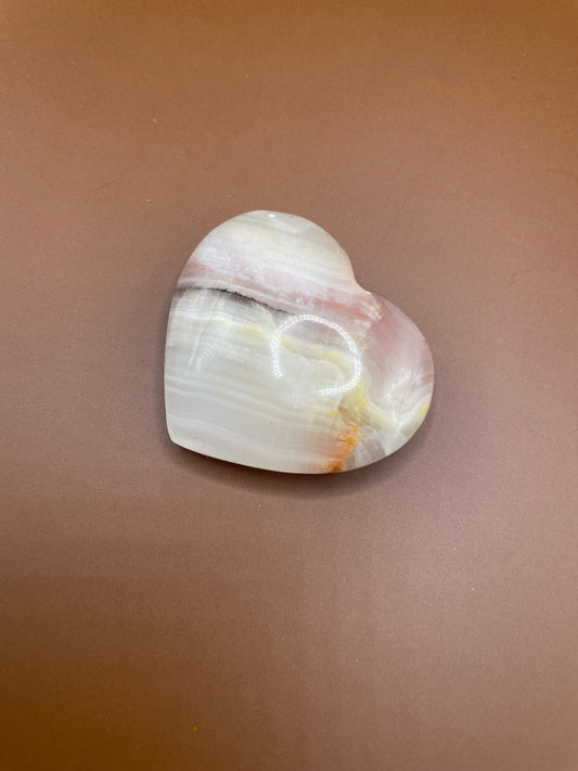 Pink Banded Onyx Heart no. 4