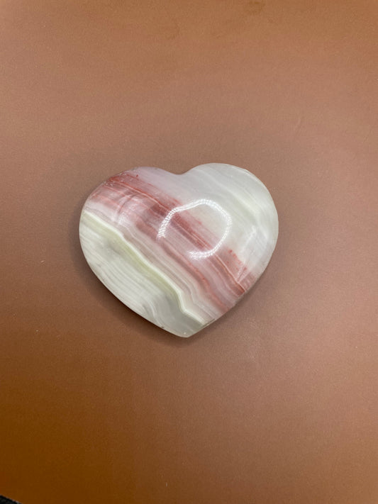Pink Banded Onyx Heart no. 8