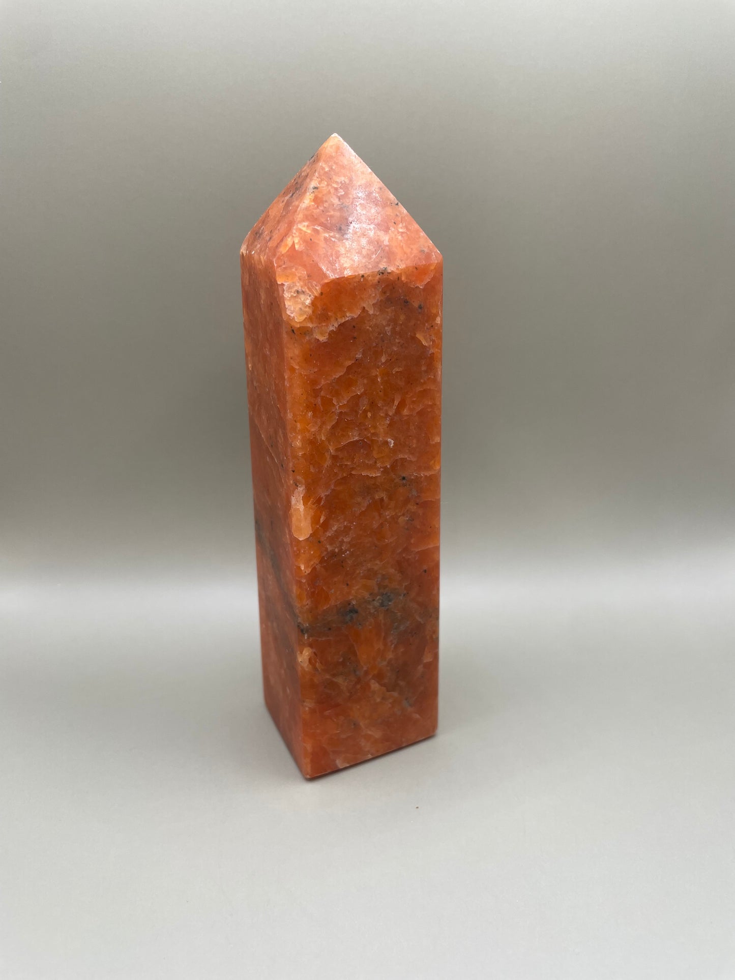 Witching Hour Treasures: Orange Calcite with Blue Apatite Tower no. 4