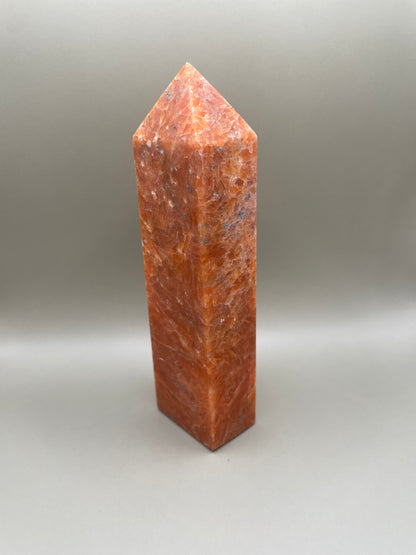 Witching Hour Treasures: Orange Calcite with Blue Apatite Tower no. 3