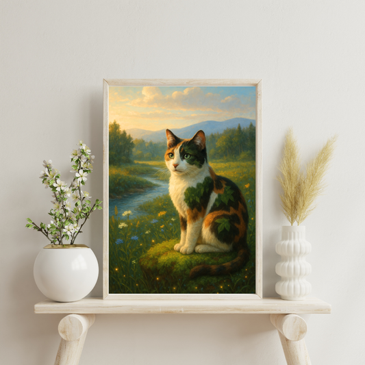 Celestial Wonders Cats - Earth Digital Print