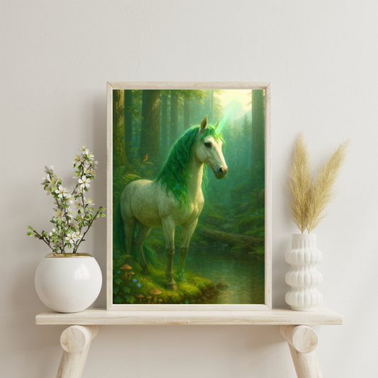 Celestial Wonders Unicorns - Earth Digital Print