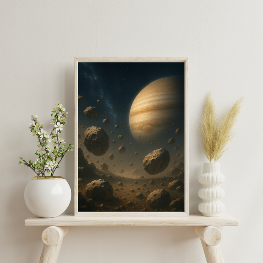 Cosmic Wonders - Asteroid Field near Jupiter Digital Print