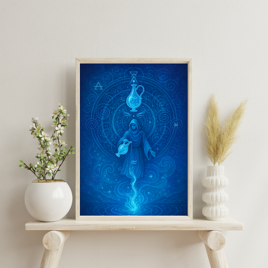 Zodiac Alchemical Mandalas - Aquarius Digital Print