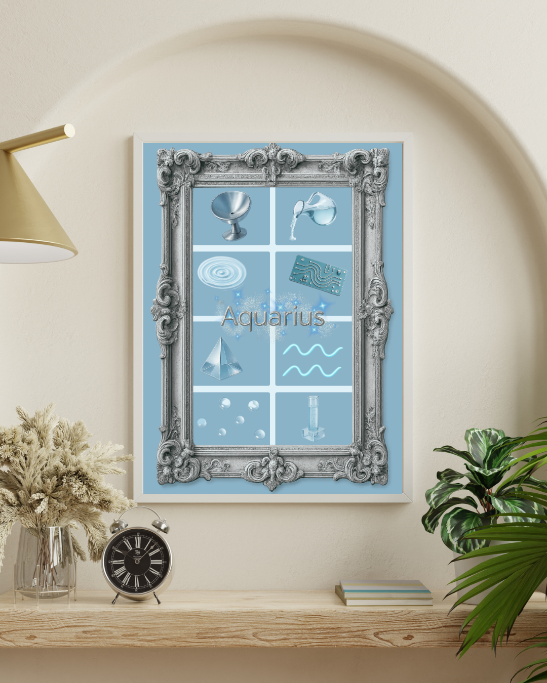 Zodiac Grids - Aquarius Digital Print