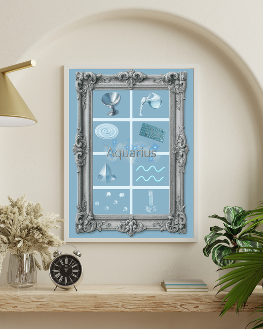 Zodiac Grids - Aquarius Digital Print