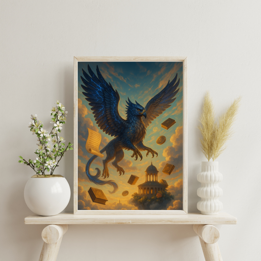 Astrological Houses Spirit Animals - 9th House: Winged Griffin Digital Print