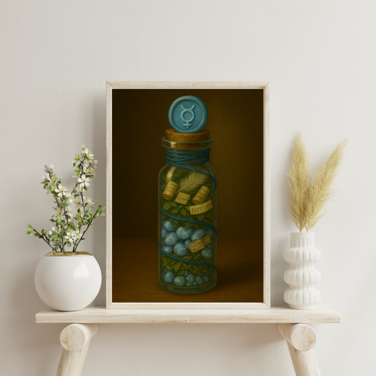 Astrological Houses Spell Jars - 3rd House Digital Print