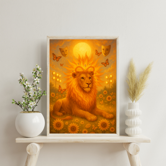 Astrological Houses Spirit Animals - 5th House: Solar Lion Digital Print