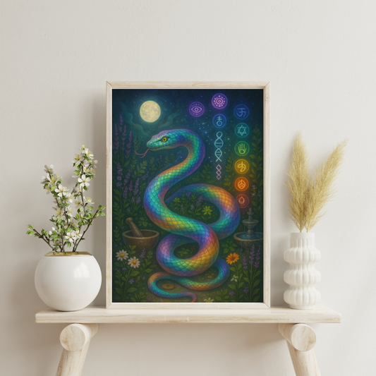 Astrological Houses Spirit Animals - 6th House: Healing Serpent Digital Print