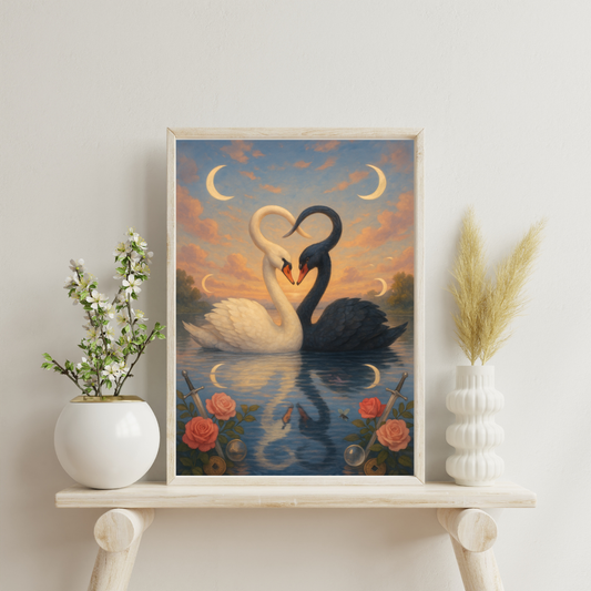 Astrological Houses Spirit Animals - 7th House: Swan-Twin Digital Print