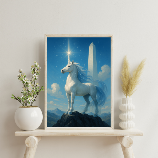 Astrological Houses Spirit Animals - 10th House: Crystal Unicorn Digital Print