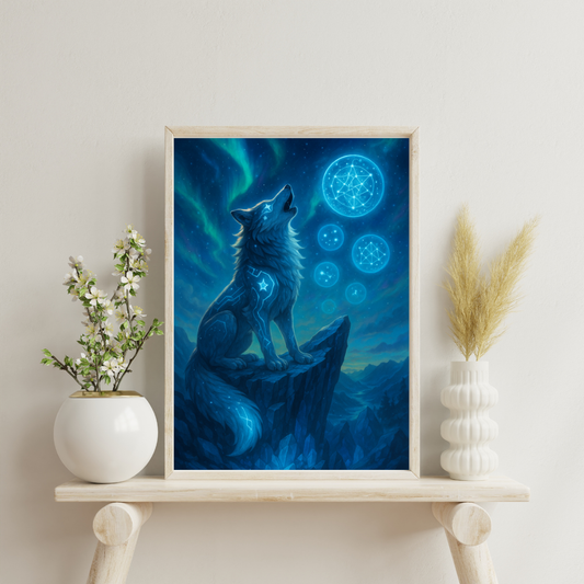 Astrological Houses Spirit Animals - 11th House: Starwolf Digital Print