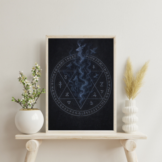Black Alchemy - The Alchemist’s Shadow Circle Digital Print