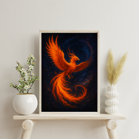 Celestial Rebirth - Dawn of the Eternal Flame Digital Print