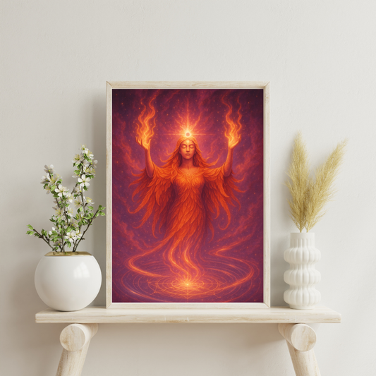 Celestial Rebirth - Veil of the Nebula Priestess Digital Print