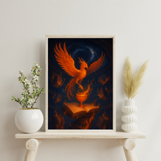Celestial Rebirth - The Phoenix Librarium Digital Print