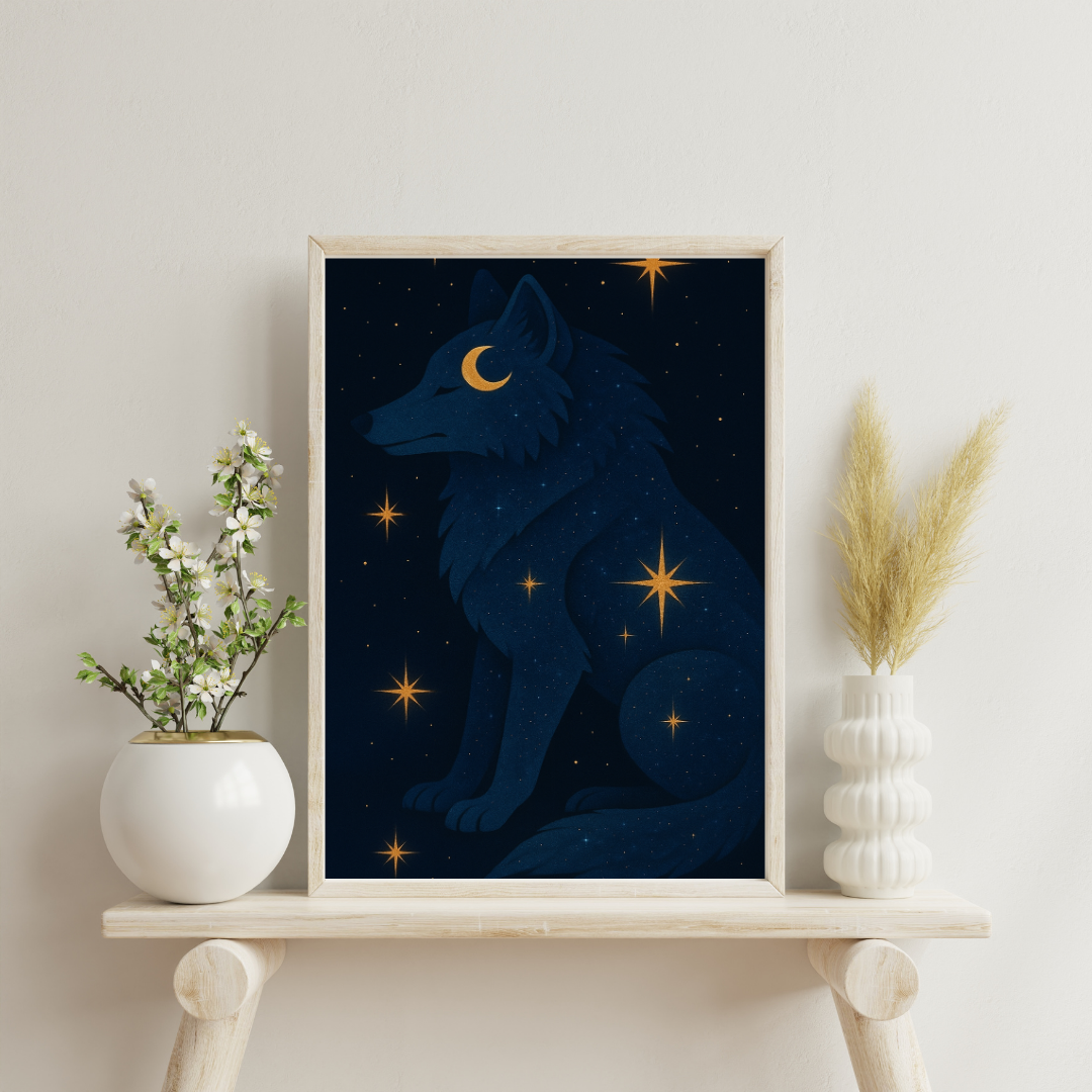 Celestial Wolf Digital Print