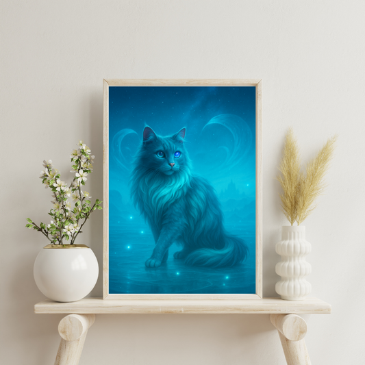 Celestial Wonders Cats - Neptune Digital Print