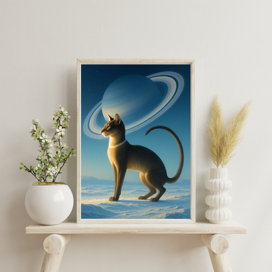 Celestial Wonders Cats - Saturn Digital Print