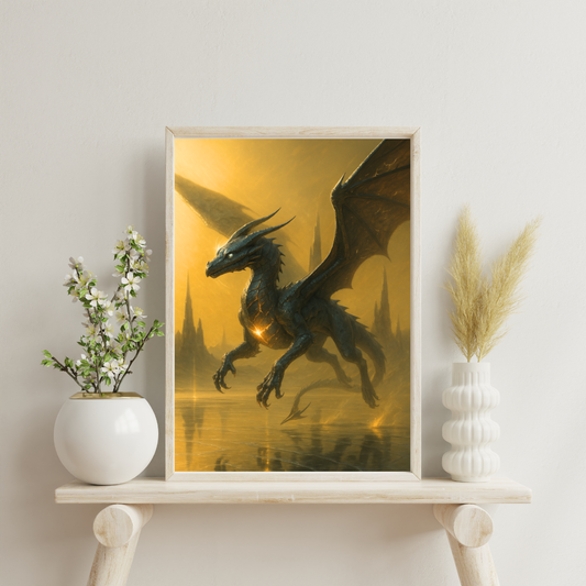 Celestial Wonders Dragons - Mercury Digital Print