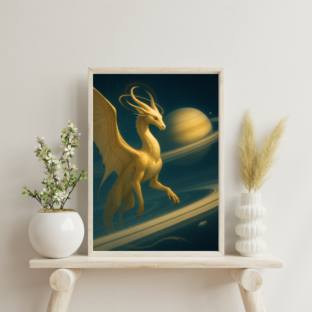 Celestial Wonders Dragons - Saturn Digital Print