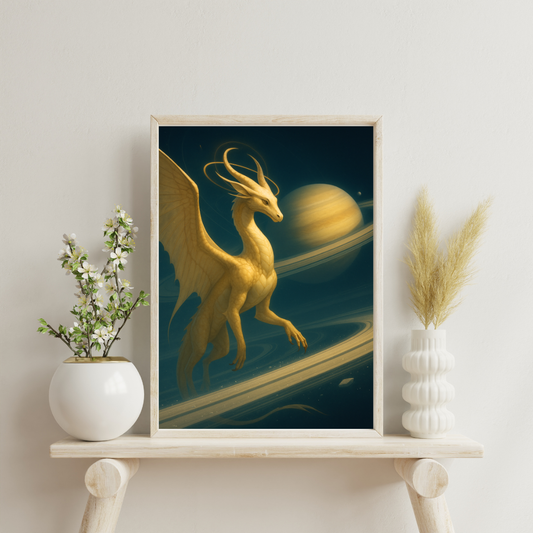 Celestial Wonders Dragons - Saturn Digital Print
