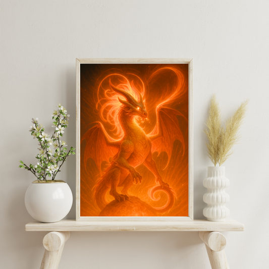 Celestial Wonders Dragons - Sun Digital Print