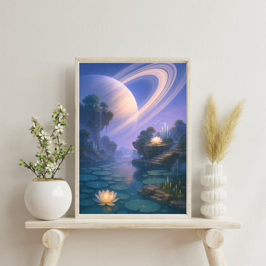 Celestial Wonders Landscapes - Saturn Digital Print