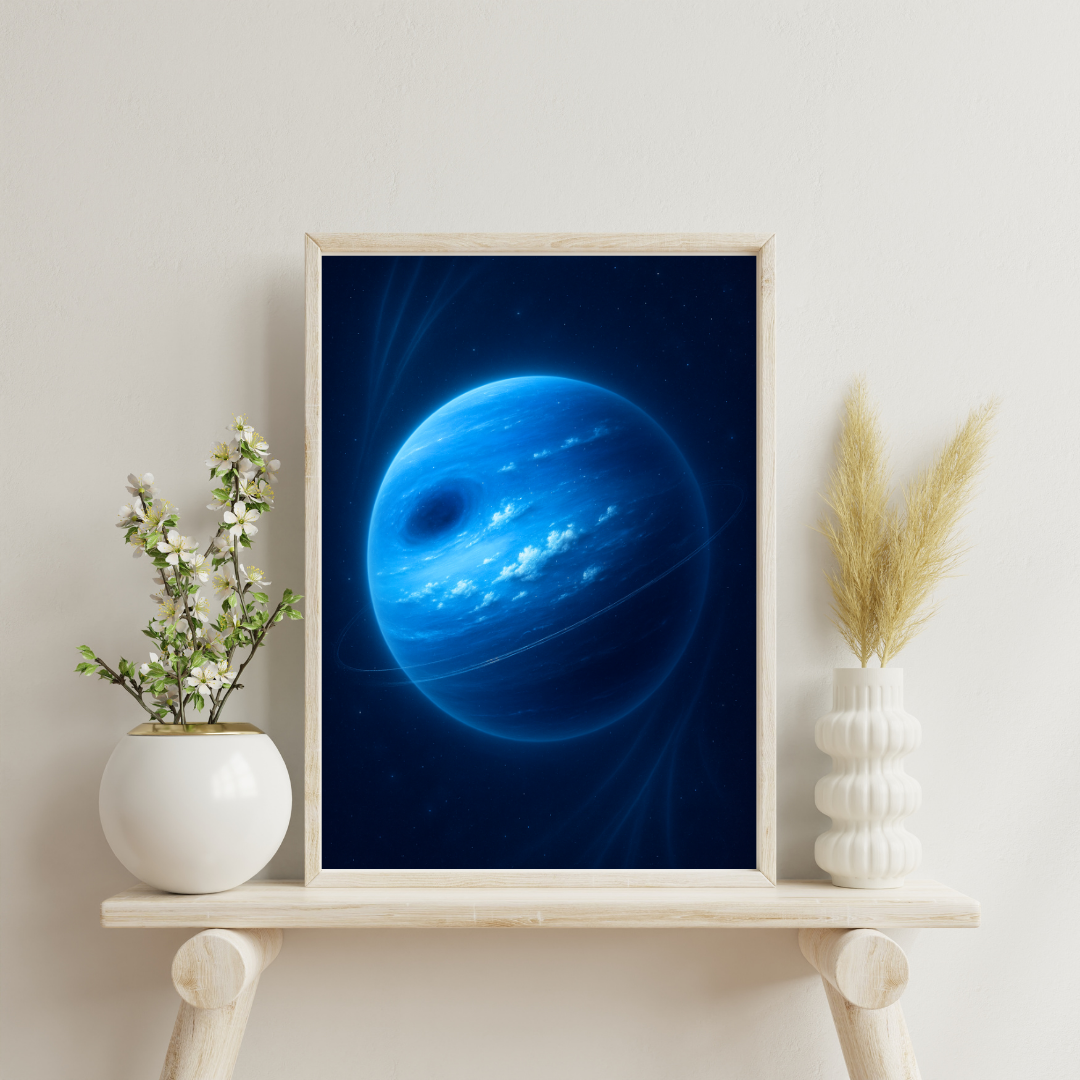 Celestial Wonders Surreal Ephemeris - Neptune Digital Print