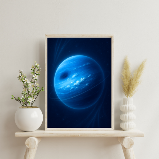 Celestial Wonders Surreal Ephemeris - Neptune Digital Print