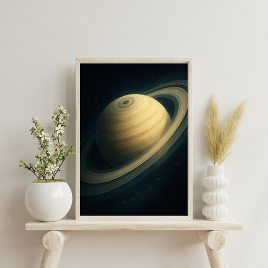 Celestial Wonders Surreal Ephemeris - Saturn Digital Print