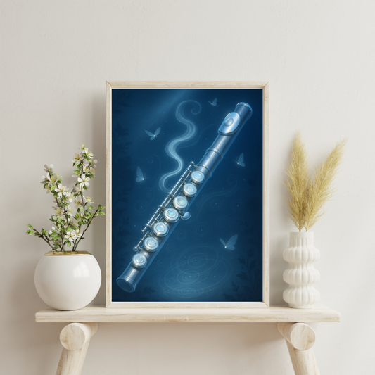 Celestial Wonders Symphony - Moon Silver Flute Digital Print