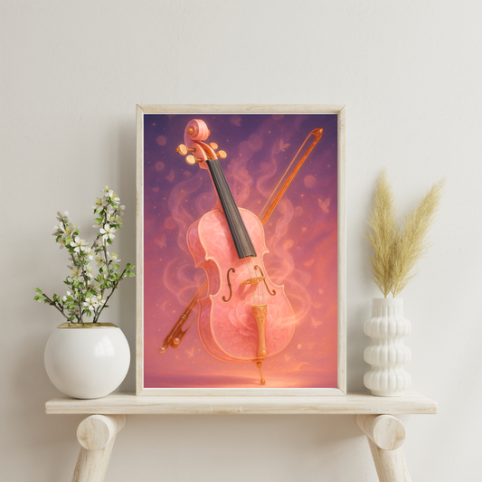 Celestial Wonders Symphony - Venus Rose Quartz Cello Digital Print