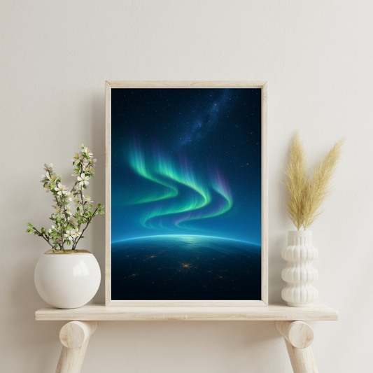 Cosmic Wonders - Auroras Above The World Digital Print