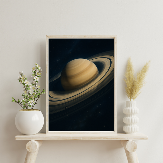Cosmic Wonders - Celestial Rings of Saturn Digital Print