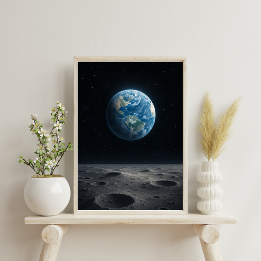 Cosmic Wonders - Earthrise Over Silence Digital Print