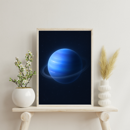 Cosmic Wonders - Neptune In Icy Silence Digital Print