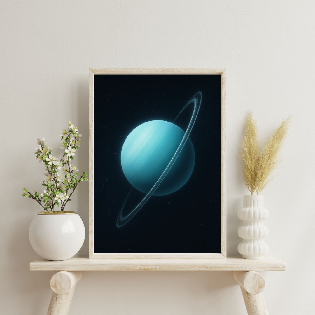 Cosmic Wonders - Orbiting Uranus Digital Print