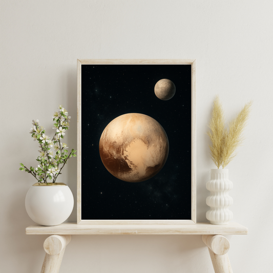 Cosmic Wonders - Pluto and Charon In Orbit Digital Print