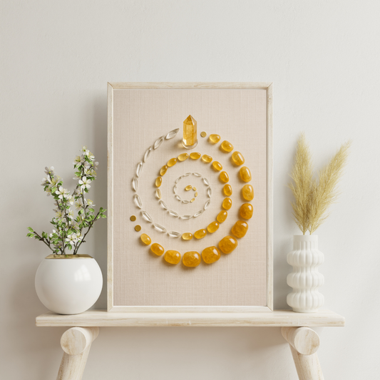 Crystal Grids - Spiral of Becoming (Golden Ratio Citrine Path) Digital Print