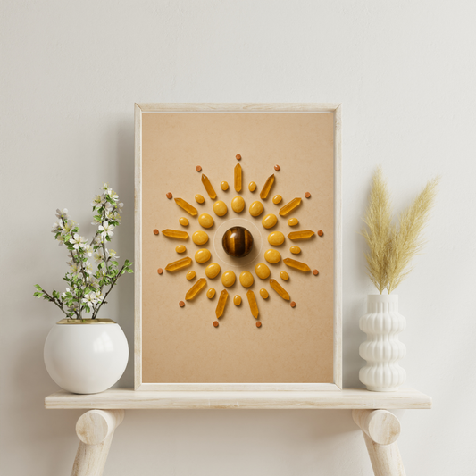 Crystal Grids - Sunburst Radiance (Solar Will & Vitality) Digital Print