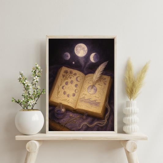 Divine Scriptoriums - The Book of Forgotten Moons Digital Print