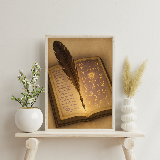Divine Scriptoriums - The Codex of Celestial Script Digital Print