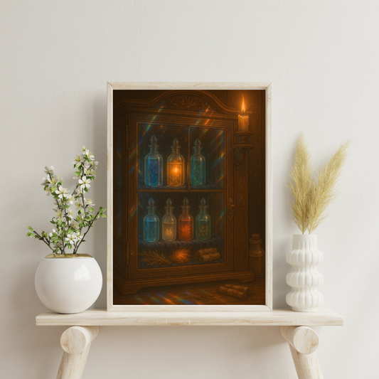Essence and Elixirs - Crystalline Cabinet of Curiosities Digital Print