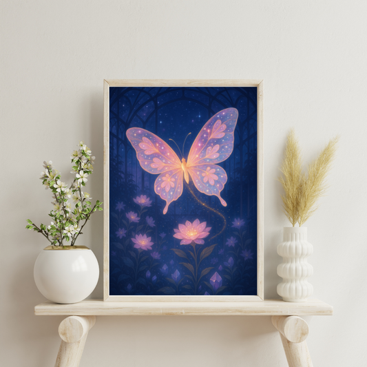 Starlit Wings - Butterfly of the Celestial Garden Digital Print