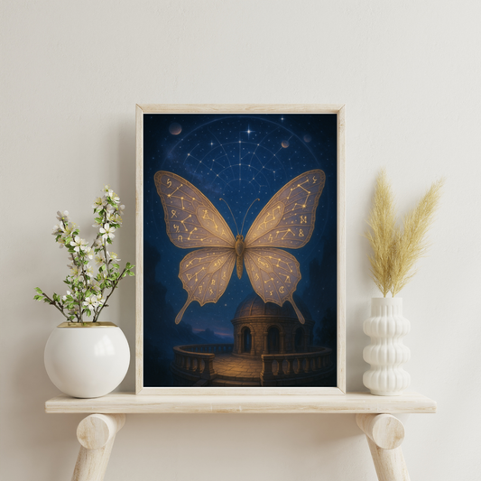 Starlit Wings - Butterfly of the Star Map Digital Print