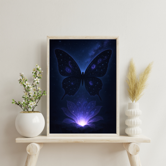 Starlit Wings - Butterfly of the Void Bloom Digital Print